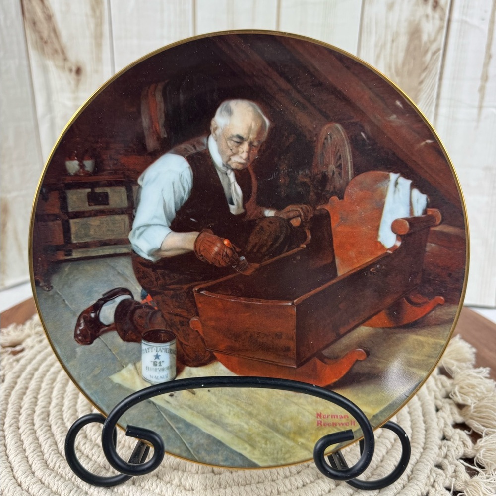 Norman Rockwell Collector Plate - “Grandpha’s Gift”- 1987